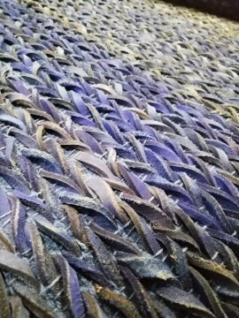 HANDLOOM LEATHER BLUE/RAINBOW- ATA HALI 130X190