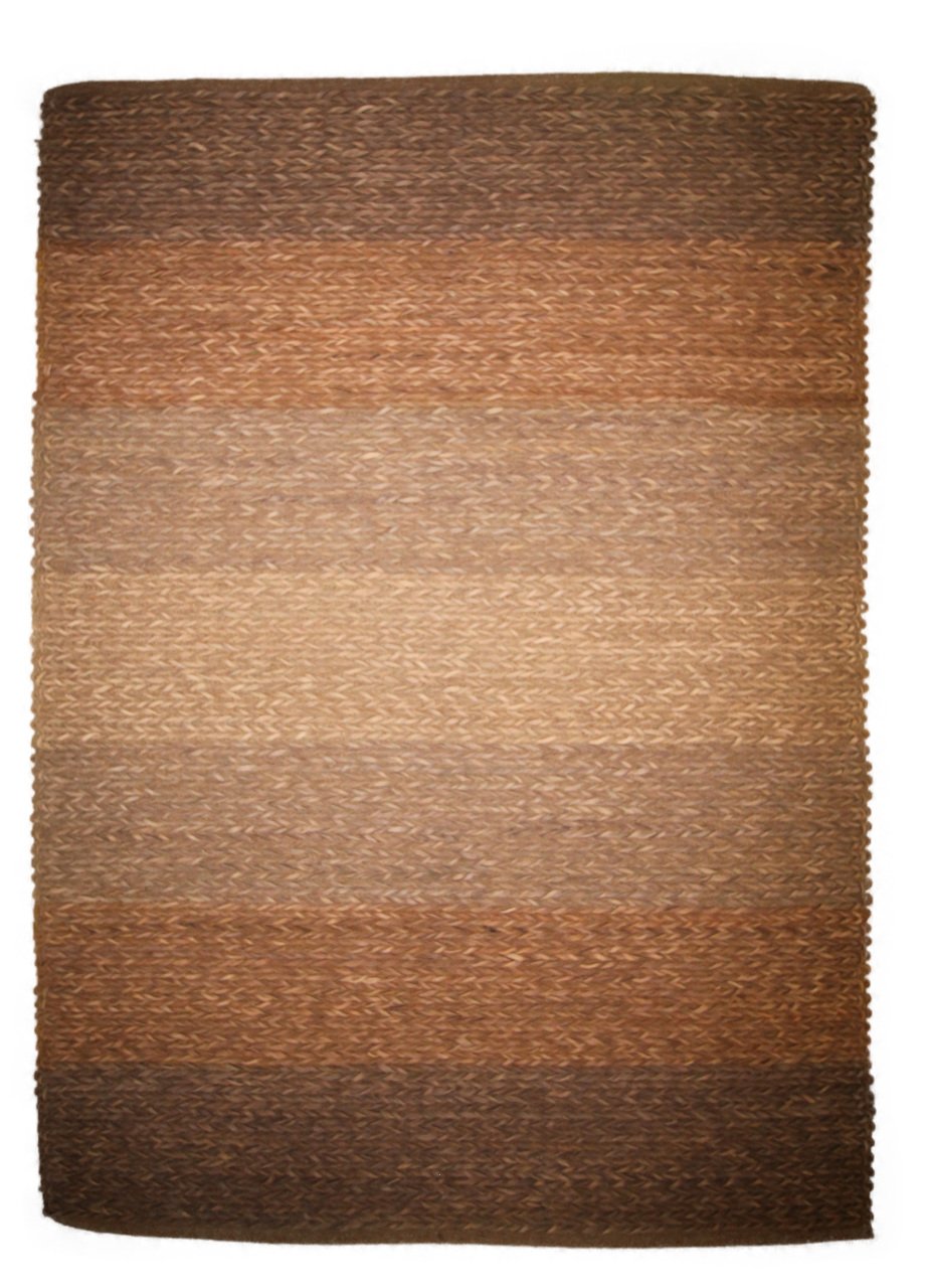 HANDLOOM LEATHER BROWN/RAINBOW- ATA HALI 130X190